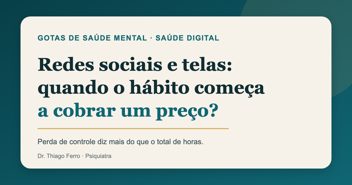 Capa editorial sobre uso problemático de redes sociais em adultos